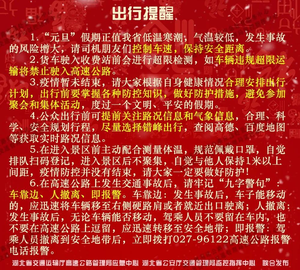最新出行通知
