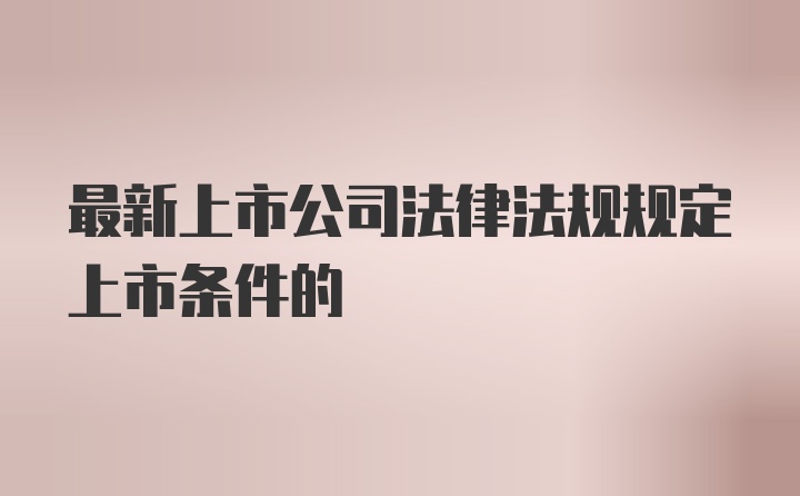 上市公司规定