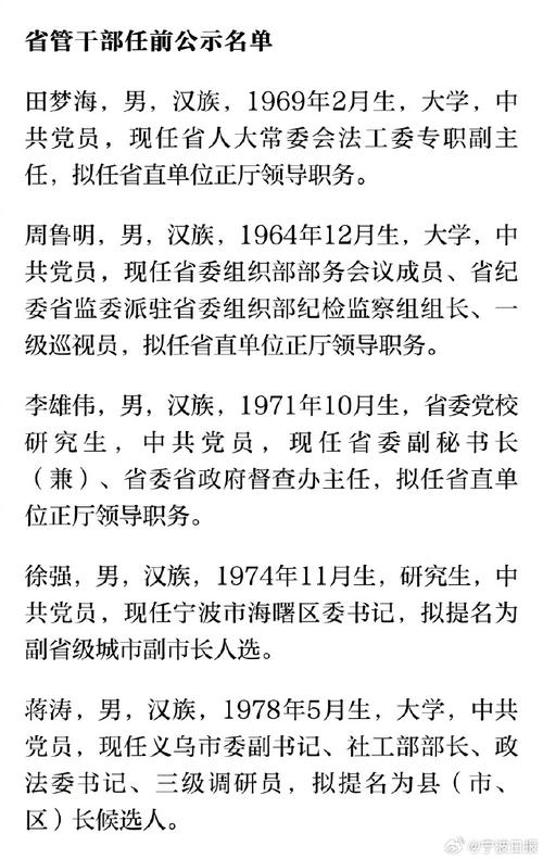 多维度视角下的浙江最新干部任前公示深度论述